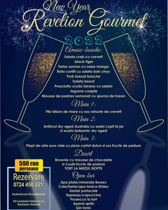 Revelion 2022 la Restaurant Erra din Bucuresti