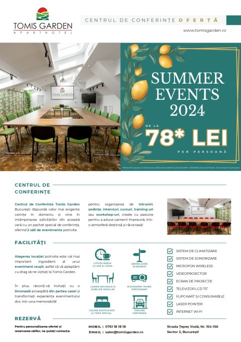 Oferta de vara pentru sala de conferinta in Bucuresti