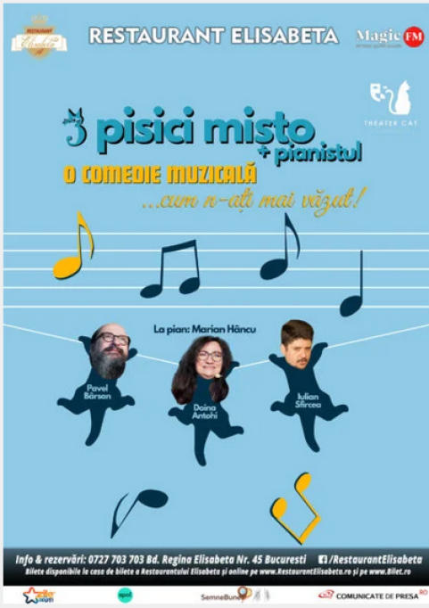 Trei pisici misto, plus Pianistul