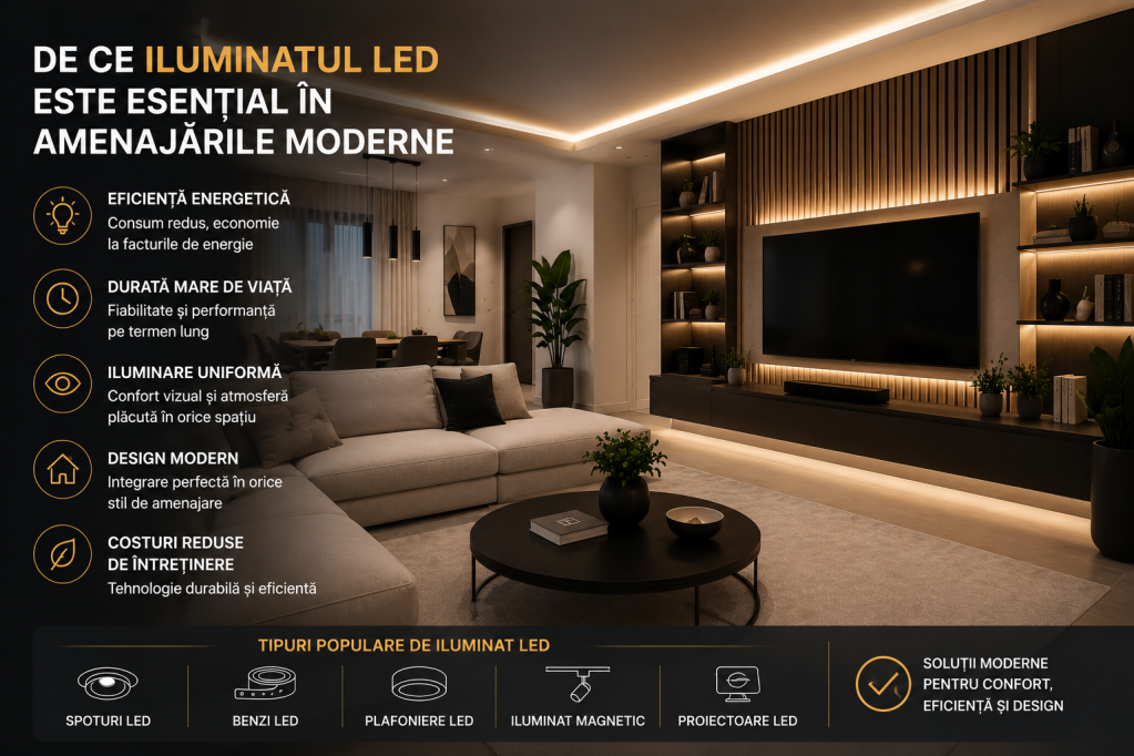 De ce iluminatul LED este esential in amenajarile moderne
