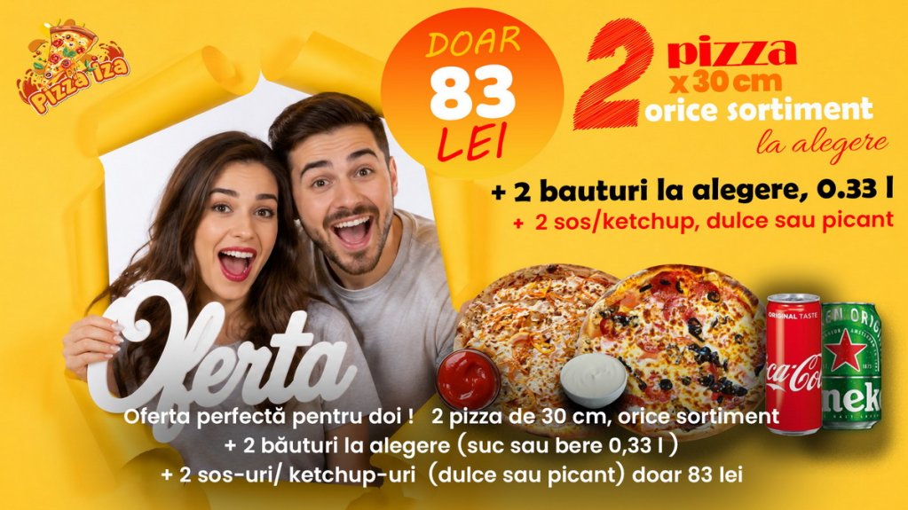 Oferte livrare pizza de la Pizza IZA: mai multă pizza, mai mult gust și mai multă valoare pentru clienții din București