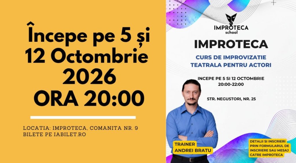 Curs de improvizație teatrală pentru actori cu Andrei Bratu